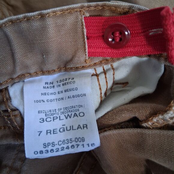 Wrangler Carpenter Shorts Boy Size 7 Tan Adjustable Waist Jorts 5 Pocket Utility - Picture 4 of 4